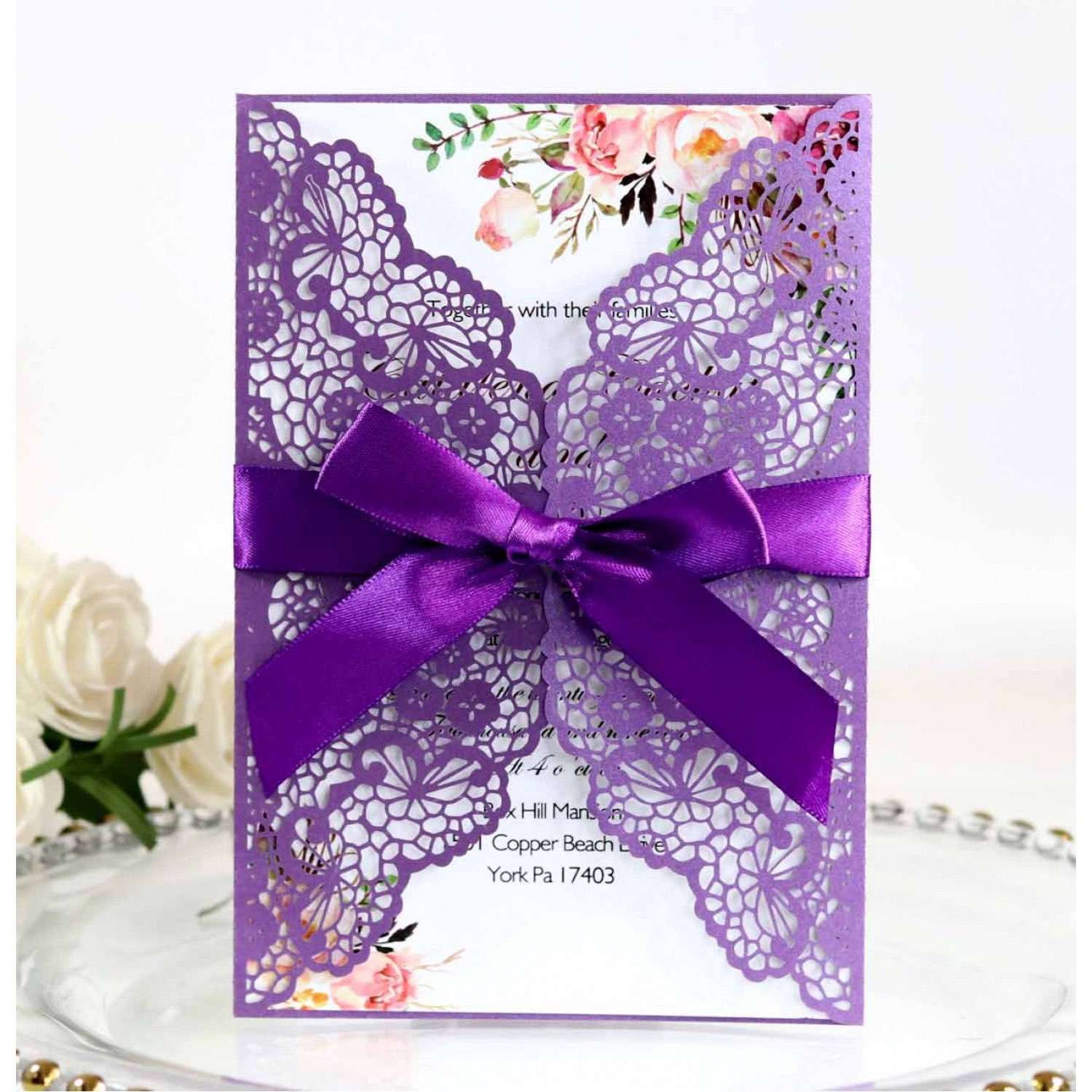 Thanksgiving Day Invitation Card Lace Marriage Invitation Laser Cut Wedding Card